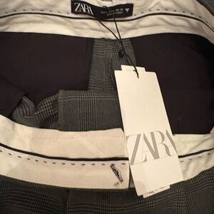 Zara Dark Gray Plaid Pants